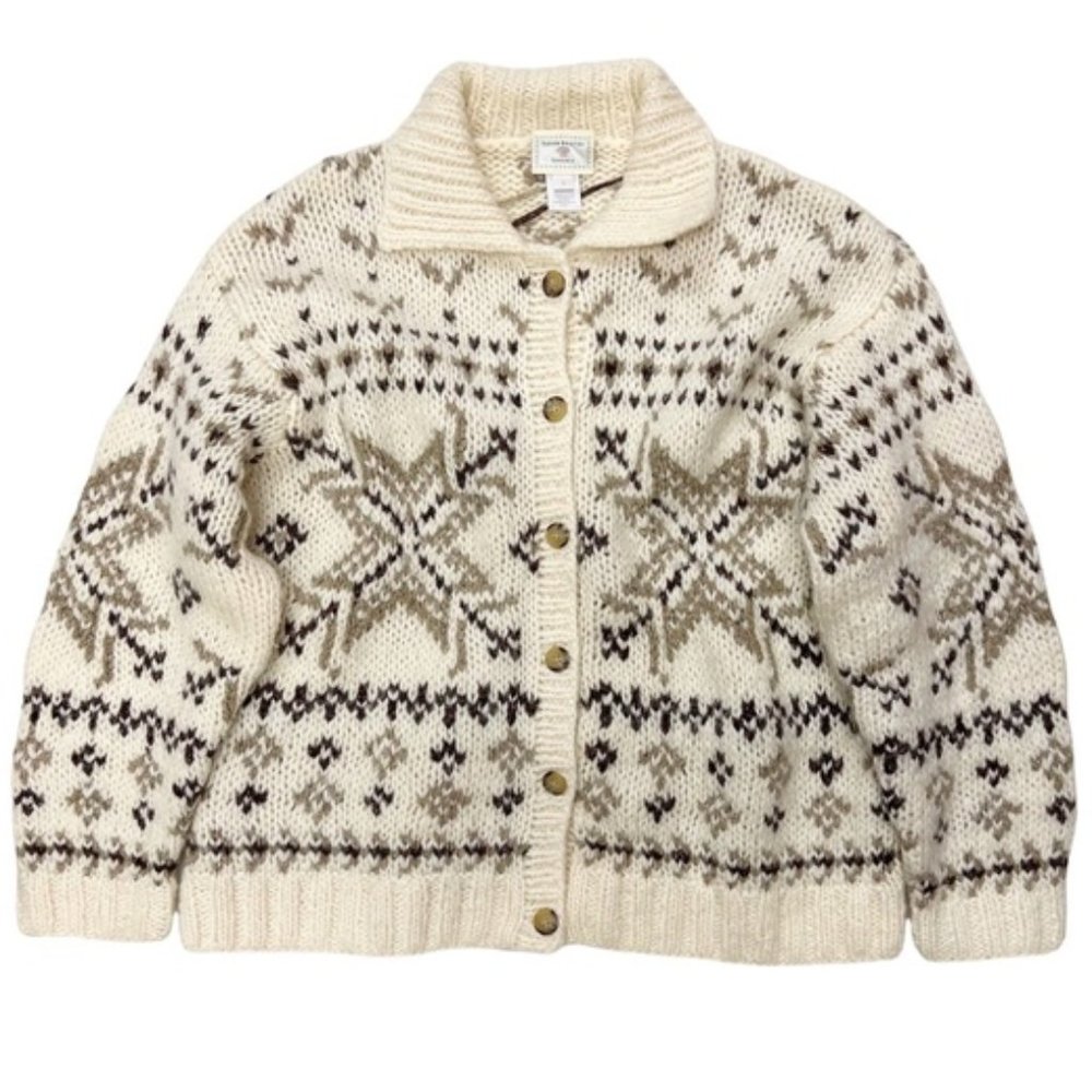Vintage Susan Bristol Wool Blend Hand Knit Oversized Cozy Cardigan Sweat…